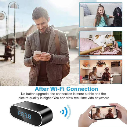 Caméra cachée avec réveil WiFi 1080P et vision nocturne infrarouge pour la sécurité à domicile et au bureau