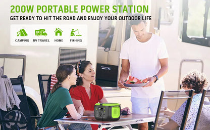 200W/155Wh Solar Power Station 42000mAh Li-ion Battery AC 110V + DC + USB QC3.0 Portable Generator for Camping/RV/Emergency15