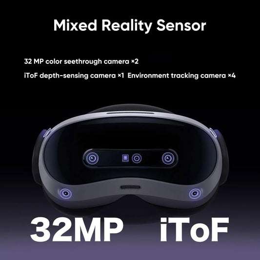 4 Ultra VR-MR Headset with 4K Micro-OLED Display Wireless 6DOF Tracking 3200MP Color Passthrough Snapdragon XR2 Gen 2 105° FOV PC/Android Compatible