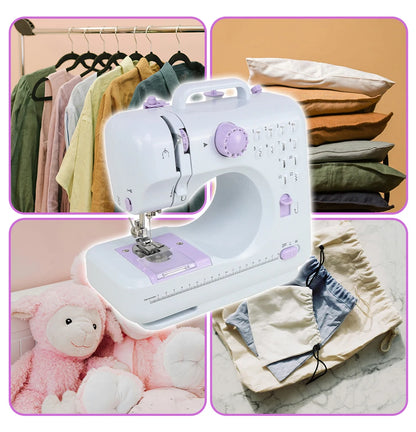 Intelligent speed regulation electric sewing machine, home small 12 thread patterns+LED lighting, travel portable DIY hand tools