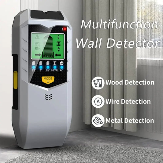 5-in-1 Electronic Wall Scanner Stud/Metal/Wood Detector LCD Display AC Wire Detection Portable Handheld Measuring Tool