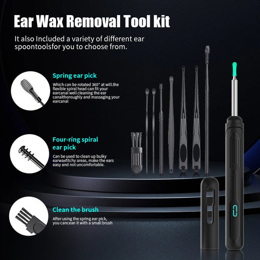 USB C Charging Endoscope Wax Removal Tool Earplugs MIni Camera Ear Wash Set Ear Wash with Camera Ear Stick Ear Glasses