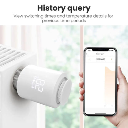 Intelligent TRV Thermostatic Valve Controller is used in Conjunction with Alexa, Google Home, and Alice for AVATTO Tuya ZigBee 3.0 Thermostatic Radiator Actuator