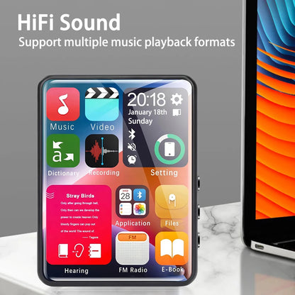4GB Built-in Bluetooth MP4 Player 2.4 Inch IPS Touch Screen, Supports TF Card Hi-Res Audio with FM/E-book/Recorder