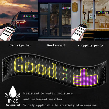 RGB LED Matrix Panel for Trucks Bluetooth App-Controlled DIY Programmable Scrolling Eyes