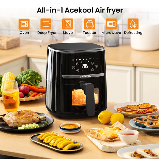 Digital Display Air Fryer Toaster Oven Combination Toaster Oven Combination oil-free cookware, visible window, Dishwasher