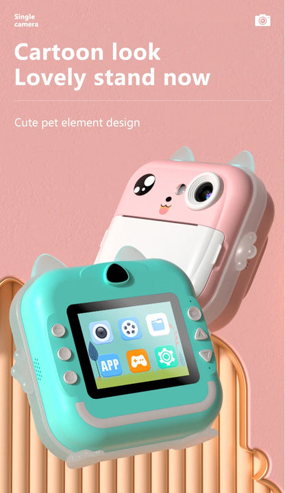 Kids Instant Print Camera 1080P HD Mini Digital Video Camera with Thermal Paper Outdoor Toys
