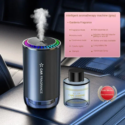 Auto-Parfümspray fürs Auto mit LED-Sternenlichtern, Aromatherapie und Geruchsentfernung, langlebige Aluminiumlegierung
