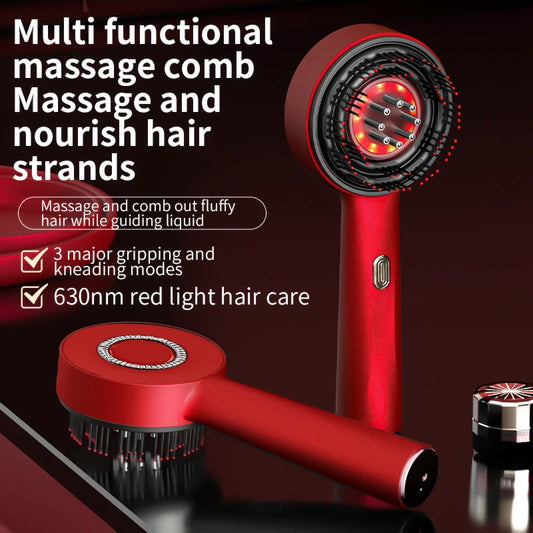 Red Light Hair Growth Comb Electric Scalp Massager Oil Applicator & Anti-Shedding Vibration