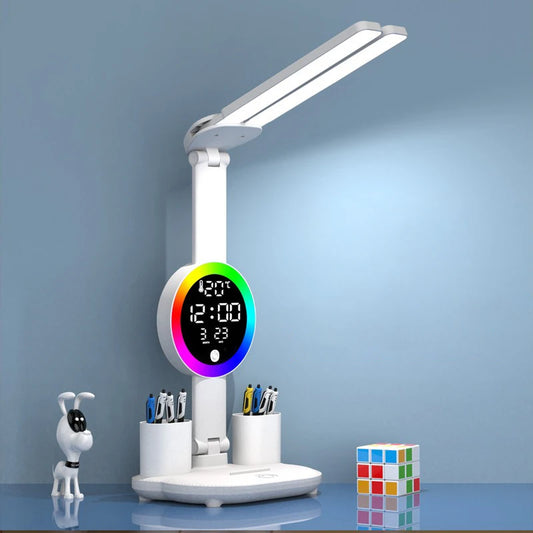 Adjustable Reading Desk Lamp, Rechargeable LED Desk Lamp, Study Desk Lamp, Reading Lamp, LED Night Light with Fan