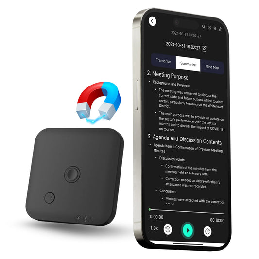 AI Voice Recorder and Call Recorder, Supporting Voice to Text and Summary Functions, Supporting 100 Languages, 64GB Storage Space