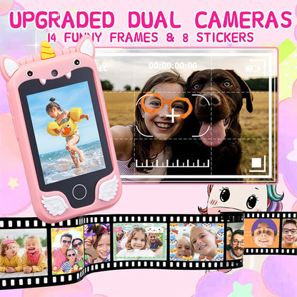 Unicorn Kids Smartphone Toy Touchscreen Camera MP3 Player Educational Gift Age 3-8 Years