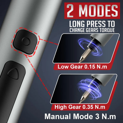 ‌Professional 75-in-1 Magnetic Electric Screwdriver Kit 71 PH/TX Bits & 3 LED Lights Precision Power Tool for Electronics Repair
