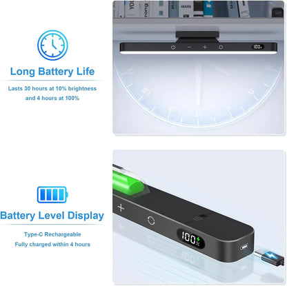 ‌5W 3-Color Dimmable Night Light Rechargeable 2500mAh LED Makeup Light for Bedside Closet & Under Cabinet Lighting
