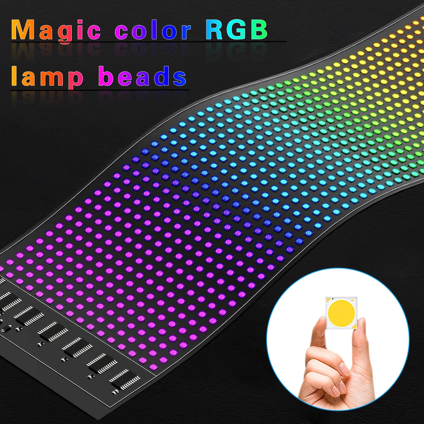 RGB LED Matrix Panel for Trucks Bluetooth App-Controlled DIY Programmable Scrolling Eyes