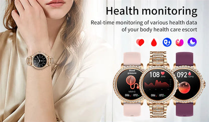 AMOLED Smartwatch for Women Heart Rate/Blood Oxygen Bluetooth Call Android/iOS Compatible