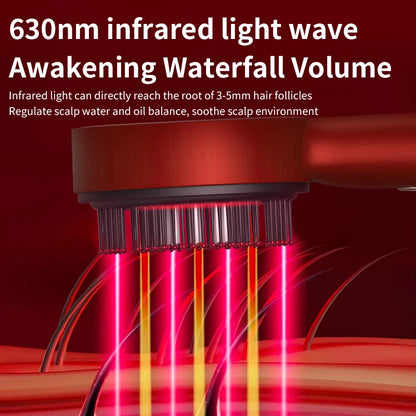 Red Light Hair Growth Comb Electric Scalp Massager Oil Applicator & Anti-Shedding Vibration