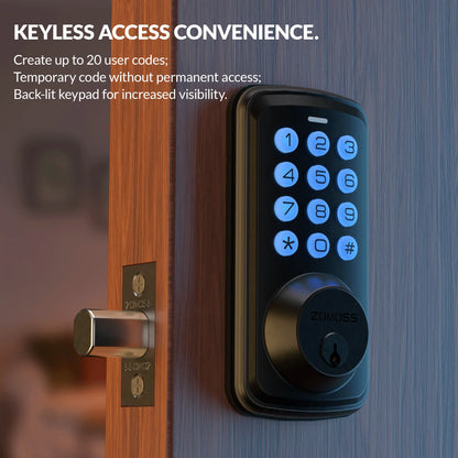 ‌Smart Keyless Entry Door Lock‌ Digital Keypad with Anti-Peek Security, Auto-Lock & 5-Min Installation Touchscreen Design