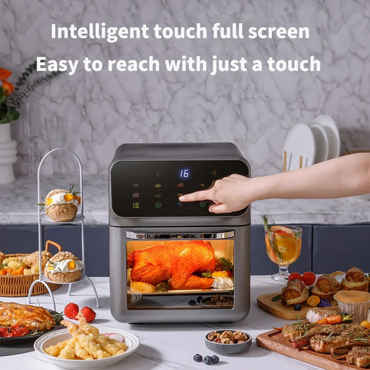 ‌10L Intelligent Touch Screen Air Fryer 360° Oil-Free Cooking Household Large Capacity Electric Fryer