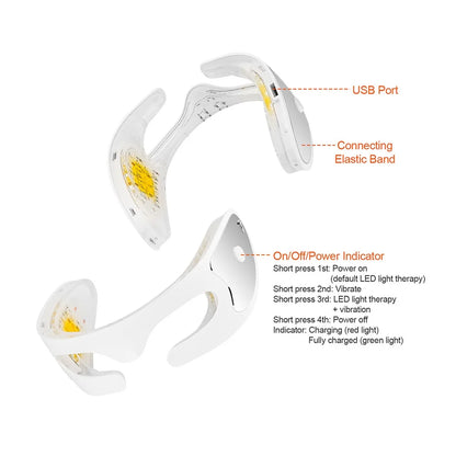 LED-Photonen-Augenmaske zur Hautverjüngung, Dual-Modus, Rot-/Blaulicht, Anti-Aging, lässt dunkle Ringe verschwinden und glättet feine Linien, intelligente Massage lindert Augenermüdung
