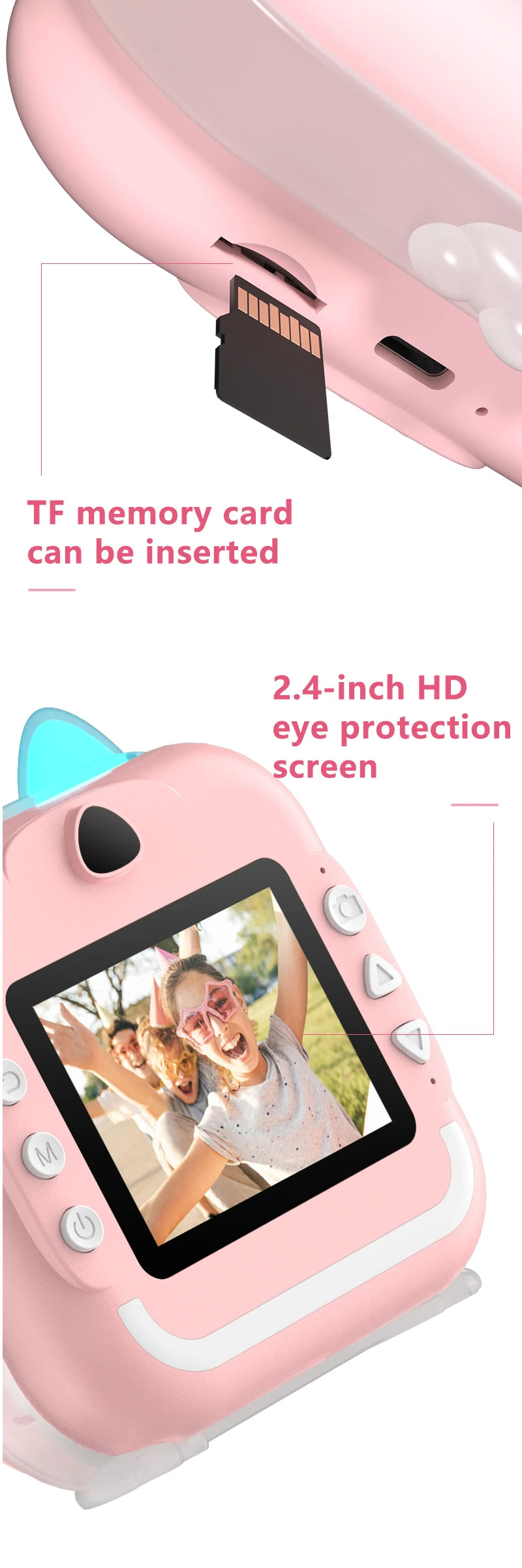 Kids Instant Print Camera 1080P HD Mini Digital Video Camera with Thermal Paper Outdoor Toys