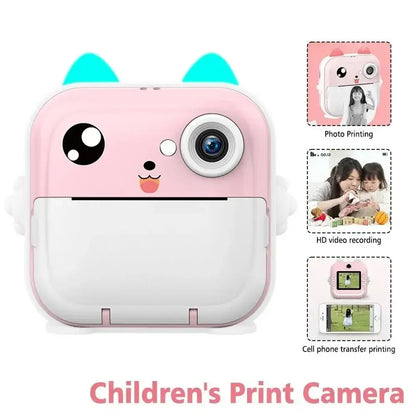 Kids Instant Print Camera 1080P HD Mini Digital Video Camera with Thermal Paper Outdoor Toys