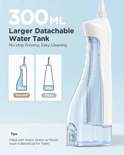 Oral irrigator rechargeable portable dental electric water flosser with 3 modes of water tank teeth