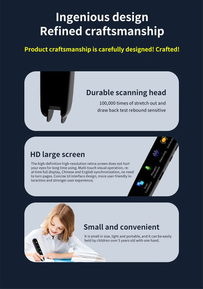 123-Language Smart Pen Offline Textbook Scanner & English Dictionary with Voice Translation