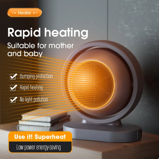 220V Portable Electric Heater Warm Air Blower for Home/Office Small Desktop Sun Heater with Adjustable Thermostat