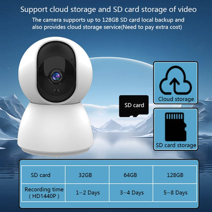 Smart 4MP HD WiFi IP Cam Auto Tracking Indoor Security CCTV/Baby Monitor with Night Vision
