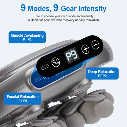 Pistolet de massage à 22 têtes pour fascias, appareil de massage corporel à vibrations haute fréquence pour la relaxation musculaire du dos, de la taille, du cou et des épaules