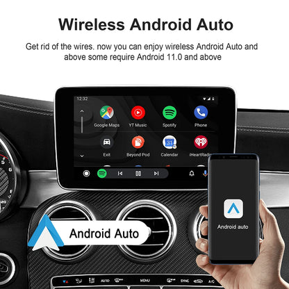 5G WiFi Smart AI Box Wireless Android Auto/CarPlay Adapter with Netflix/YouTube Support Plug & Play Car Intelligence Upgrade