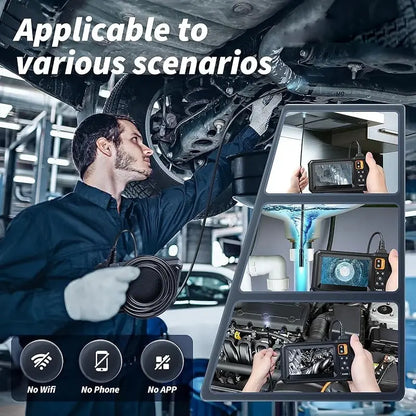 Automotive Endoscope Camera 4.3" IPS Screen 1080P HD 8mm Lens with Magnetic Hook IP67 Waterproof for Car Repair & Pipe Inspection