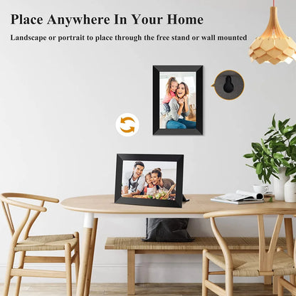 10.1 Inch WiFi Digital Picture Frame 1280x800 IPS Touch Screen 32GB/64GB Wall Mountable Auto Slideshow