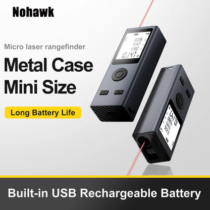 30M/50M Mini Laser Distance Meter‌ USB Rechargeable Handheld Rangefinder High-Precision Infrared Measuring Tool for DIY & Construction