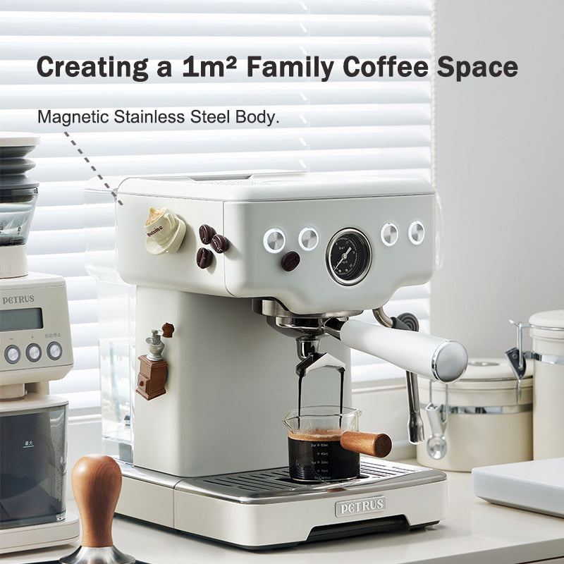 ‌220V Commercial Italian Coffee Machine 58mm Bottomless Handle Stainless Steel Extraction System Professional Steam Milk Frother
