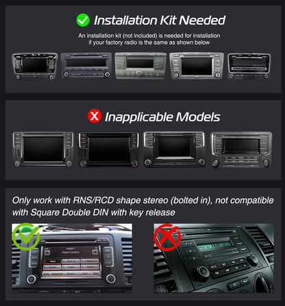 9" Android 14 4+64G Wireless CarPlay Stereo for VW Golf/Passat/Polo/Touran/Tiguan GPS NAVI WIFI BT FM EQ